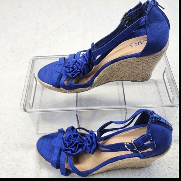 Cato Blue Wedge Sandals Size 10M - Picture 11 of 11